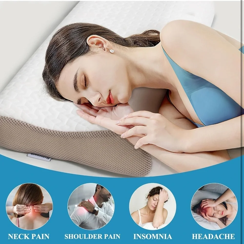 Bed Pillow for Seniors & Elderly, New Material Firm Enhanced Neck Support